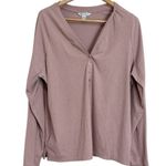 Athleta Uptempo Ribbed Stretch Long Sleeve Vneck Henley Top Palermo pink Size 2X Photo 1