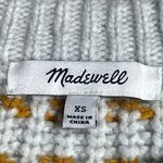 Madewell Fair Isle Stripe Sweater XS Light Gray Pink Gold Green Cozy Knit Photo 1