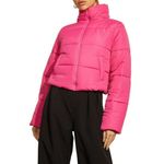 RUNAWAY THE LABEL  Cropped Puffer Jacket Pink Size Small NWT Photo 3