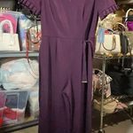 Tommy Hilfiger purple overall dress pants short sleeves v-neck tie belt Photo 0