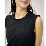 J Crew Womens Ruffle Neck Sleeveless Suiting Dress Black Shift Pencil Size 4 Photo 1
