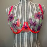 For Love & Lemons Women’s Floral Lace Bra with Pink Accents 36DD Photo 1