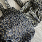 ANDIE  Swim X Demi Monaco Bikini Top Medium Black Gold Glittery Photo 5