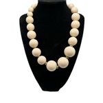 Boutique Chunky Statement Necklace Acrylic Cream Beads With Rhinestone Spacers Photo 2
