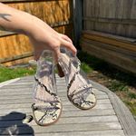 H by Halston  loft Heeled Sandals Snake Print‎ 9 Size Block Heel Straps Casual Photo 6