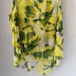 Ashley Stewart  Women Tank Top Blouse 22/24 Yellow Green Floral Boho Ruffle Tier Photo 3