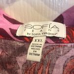 Sofia Vergara NWOT Purple Hawaiian Floral Button-Down Shirt Photo 2