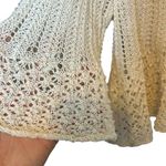 Free People  ivory open knit bell sleeve open back sweater size small nwt Photo 4