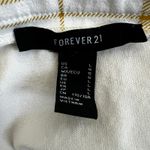 Forever 21  Mini Skirt Womens L Tan White Plaid Zipper Front High Rise Preppy 90s Photo 3