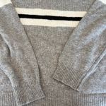Brandy Melville Grey and White Striped Long Sleeve Sweater One Size Photo 2