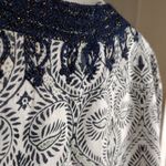 Roberta Roller Rabbit  tunic top embroidered blue And White Print Photo 2