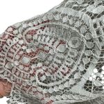 MSLG Elegant Round Neck Short Sleeves Floral Lace Party Dress Sz M Wedding Look White Size M Photo 5