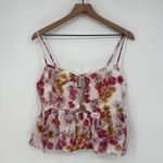 Waif Magenta Daisies Floral Eyelet Peplum Cami Top Photo 1