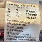 American Eagle  Womens Cargo Jeans Medium Wash Stretch Wide Leg Size 10 Regular Photo 6