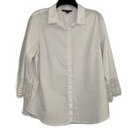 Sharagano White Button Down Collared Top Size XL Photo 0