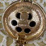 Vintage Ciner Clip on Earrings Gold Black Onyx Rhinestone Costume Statement Photo 5