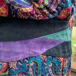 70's 80's Vintage Patty O’Neil Paisley Suede Waist Dress Size 4/6 (vintage 10) Blue Photo 2