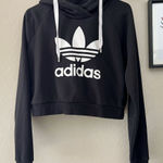 Adidas  Black Logo Crop Hoodie Photo 0