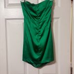 Hello Molly Green  Mini Strapless Satin Ruched Dress Photo 1