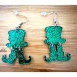 St Patricks Day Earrings Dangling Wiggly Legs Leprechaun Hat Festive Par… Green Photo 11
