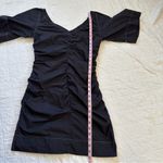 Ganni Cotton Black Ruched Dress 38 Medium Contrast Stitch Photo 9