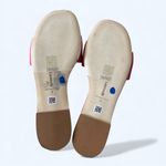 Larroudé Floral Flat Slide Sandals Hot Pink Leather Women’s Size 8 Chic Feminine Photo 3