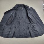 JNBY Womens Pea Coat Medium Black Double Breasted Drawstring Waist Longline Photo 6