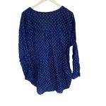 Old Navy the tunic XXL navy blue white polka dot long sleeve button blouse Photo 3