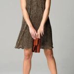 Laundry by Shelli Segal Metallic Gold Sleeveless Dress with Bow Neck Size 8 NWT Photo 3