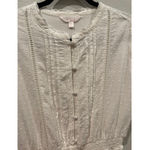 LC Lauren Conrad  Short Sleeve Buttons Antique White Mini Dress Photo 2