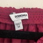 Sonoma  Maroon Red Embroidered Exposed Sleeve Peasant Blouse Shirt Top Boho Photo 5