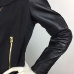 True Religion  Moto Asymmetrical Jacket Leather Sleeves Small Black Photo 10