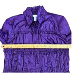 Chico's Chico’s Purple Rushed Zip Up Cotton Lightweight Jacket Size Small Photo 6
