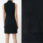 Theory • Eulia Dress black paneled lamb leather suede mock neck ponte knit Photo 10