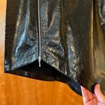 By Egreis Faux Vinyl Faux Leather Black Skirt Goth Zipper Front Slit Medium NWT Photo 5