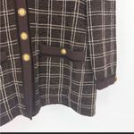 St. John  Brown and Tan Square Button Down Cardigan Photo 3