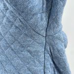 Gap  Sweatshirt Heathered Blue Quilted Diamond Pullover 3/4 Sleeve Cozy Top M Photo 3