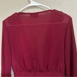 VICI  burgundy plunge v neck tie front blouse women’s size small Photo 5
