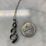 925 Sterling Silver Blue And White Diamond Infinity Knot Pendant 19” Necklace Photo 5