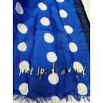 Kate Spade  New‎ York Blue W/white Dot Oblong Scarf Designer Feminine NWT Photo 3
