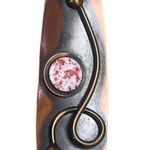 Modernist Copper Brooch MCM Mixed Metal Chic Vintage Fashion Collectible Jewelry Brown Photo 3