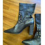 Free People  Dakota Heel Studded Leather Western Boots Black Gold Silver EU 41 Photo 7