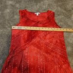 Westport 1962  Size Small S Red Sequin Tie Dye Blouse Sleeveless Boho Top Blouse Photo 1