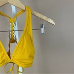 Xhilaration Target  Size XS Mustard Yellow Sporty Bikini Top Ribbed Boho Deep V Photo 5