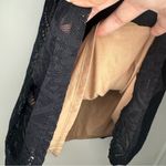 BCBGMAXAZRIA Black and Nude Short Sleeve Lace A-Line Shift Maternity Dress Sz L Photo 4