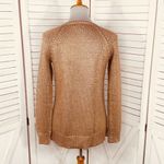 Ella Moss Elsa‎ Moss Beatrix Metallic Copper Penny V Neck Zipper Hem Tunic Sweater Medium Photo 5