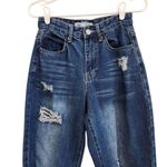 Ymi Dream Barrel Fit Baggy Ankle Jeans Distressed Medium Blue Denim Size 25 Photo 2