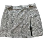 Hem & Thread Mini Skirt NWT Faux Snake SZ LG Lined Accent Side Zipper & Buckles Photo 0