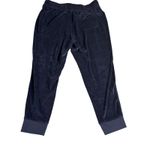 Caslon Calson Velour Crop‎ Jogger Pants Ladies Large Navy Indigo Drawstring Lounge Photo 1