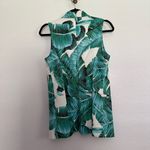 OVI NWT Green Leaf Tropical Vest Pantsuit Set Small Photo 2